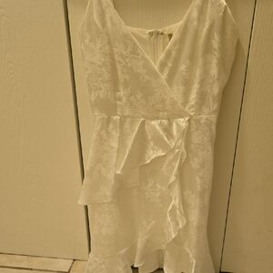 Altar'd State Ivory Asymmetrical Lace Dress